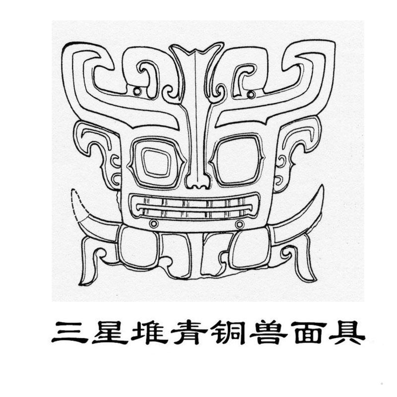 三星堆面具logo图片